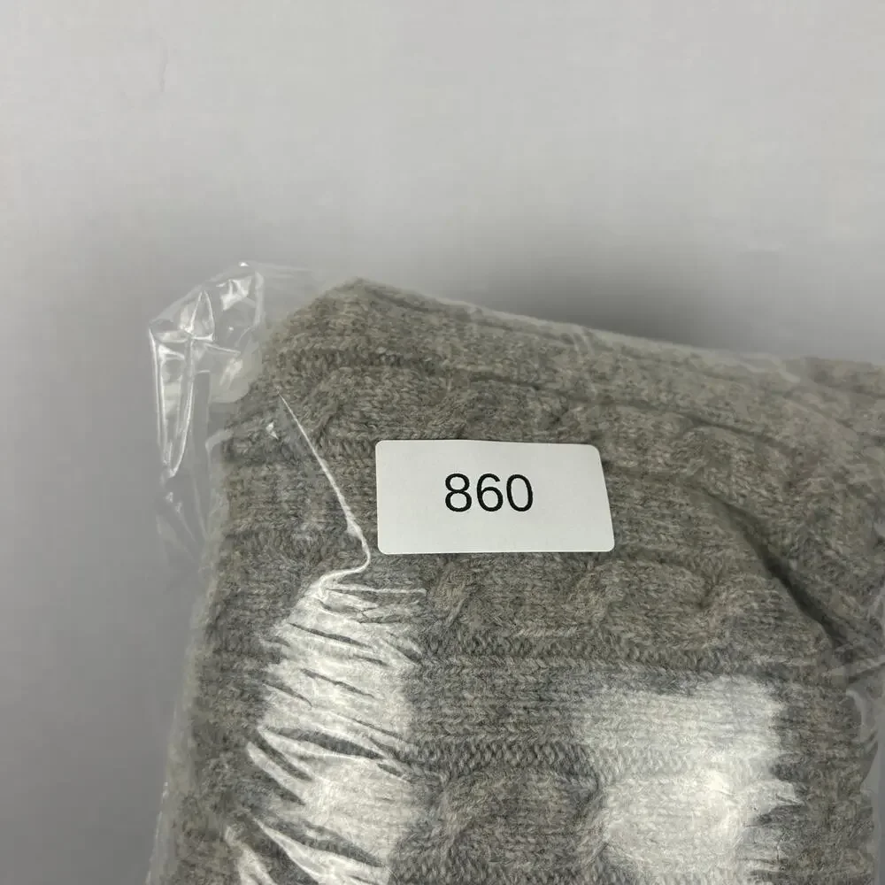 L.L. Bean Cable Knit Lambswool Sweater Gray WW48 Size XL Tall (Measures Men's L)